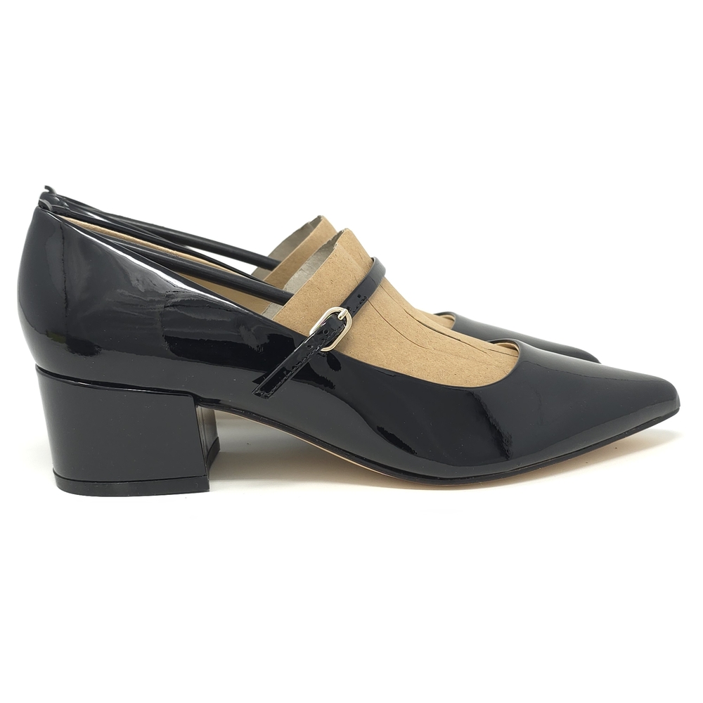 Marc Fisher Black Patent Mary Jane Block Heels 6M - Picture 3 of 12
